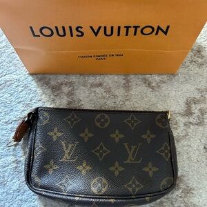 Louis Vuitton Brown and Gold Monogram Clutch